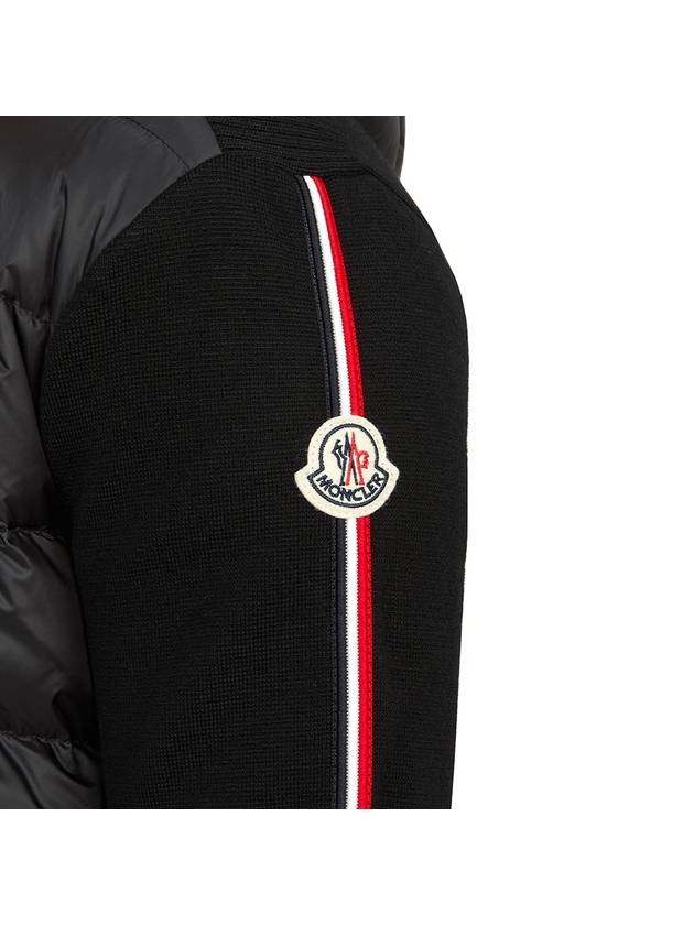 Quilted Wool Cardigan Black - MONCLER - BALAAN 8