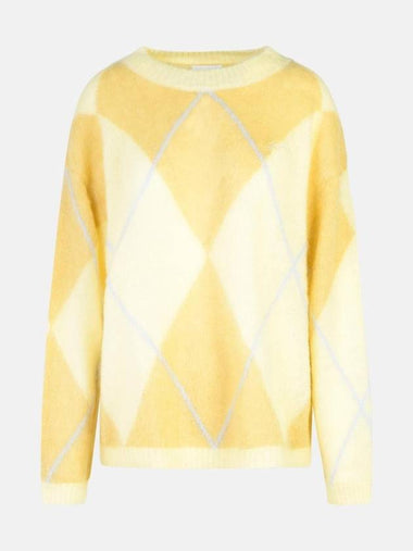 Diamond Patterned Knit Top Yellow - GANNI - BALAAN 1