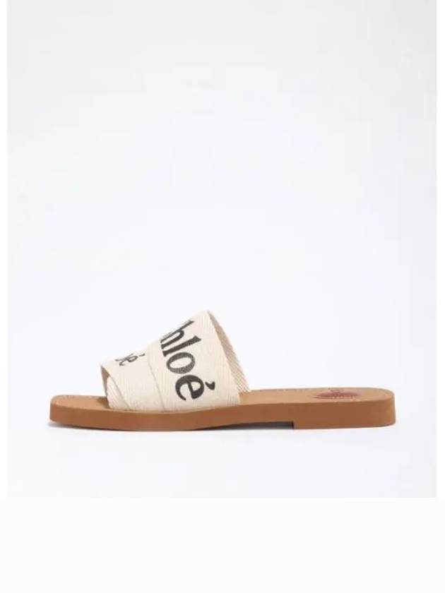 Woody Logo Flat Mule Slippers White - CHLOE - BALAAN 2