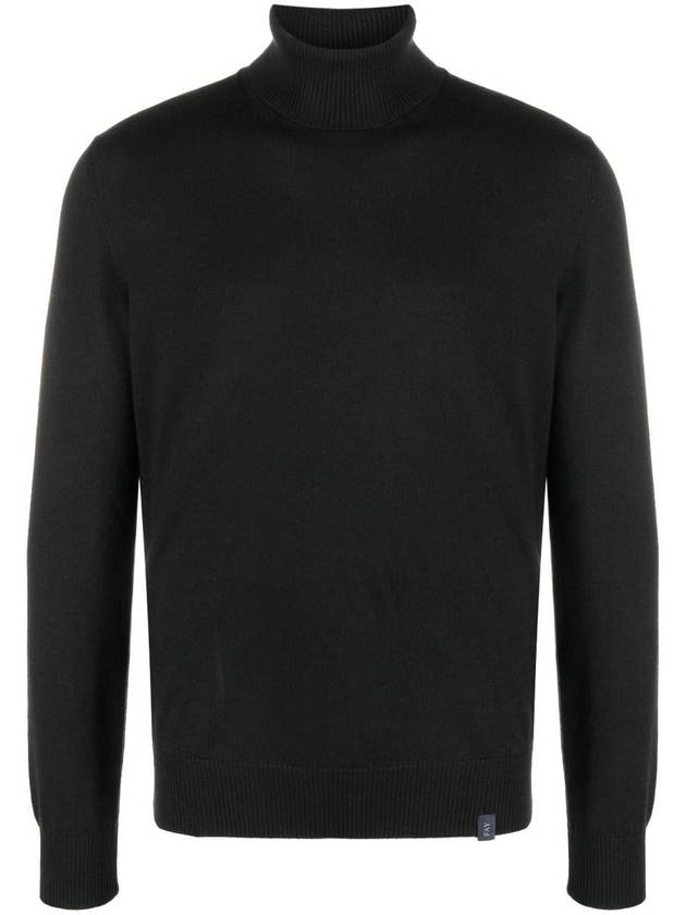 Virgin Wool Turtleneck Black - FAY - BALAAN 1