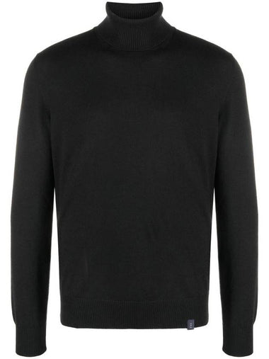 Virgin Wool Turtleneck Black - FAY - BALAAN 1