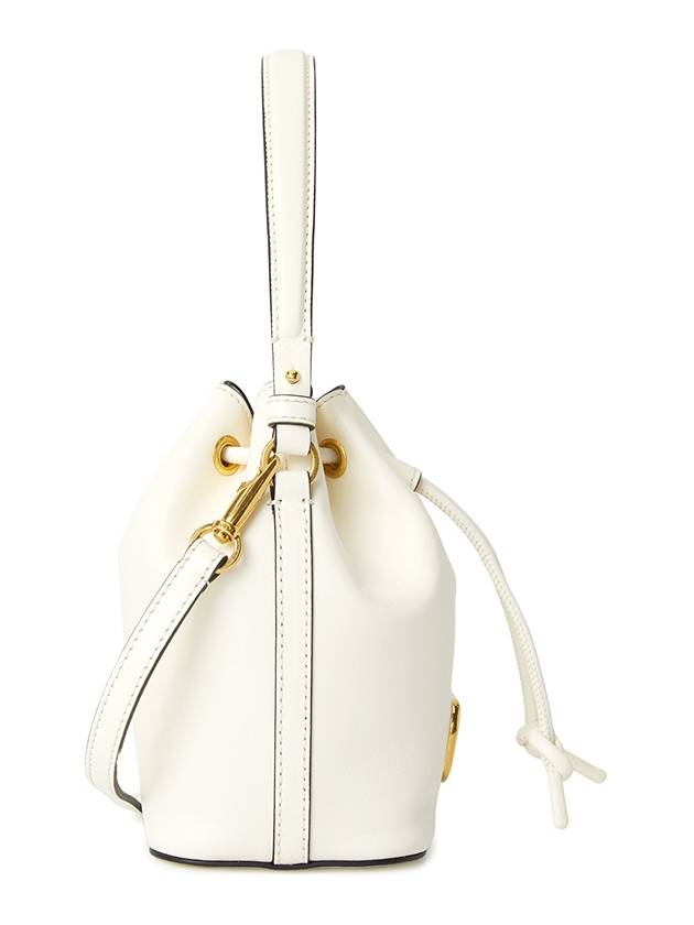 V Logo Signature Nappa Leather Bucket Bag Ivory - VALENTINO - BALAAN 3