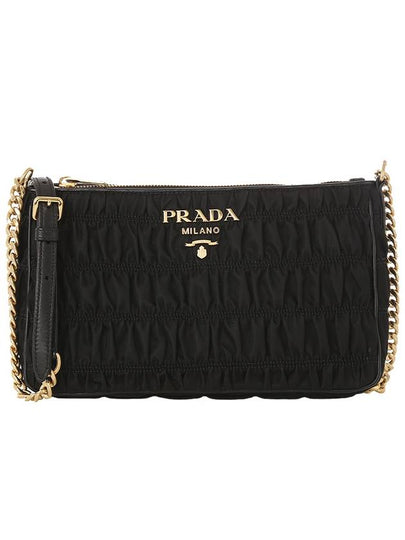 Pocono Gaufre Chain Shoulder Bag Black - PRADA - BALAAN 2