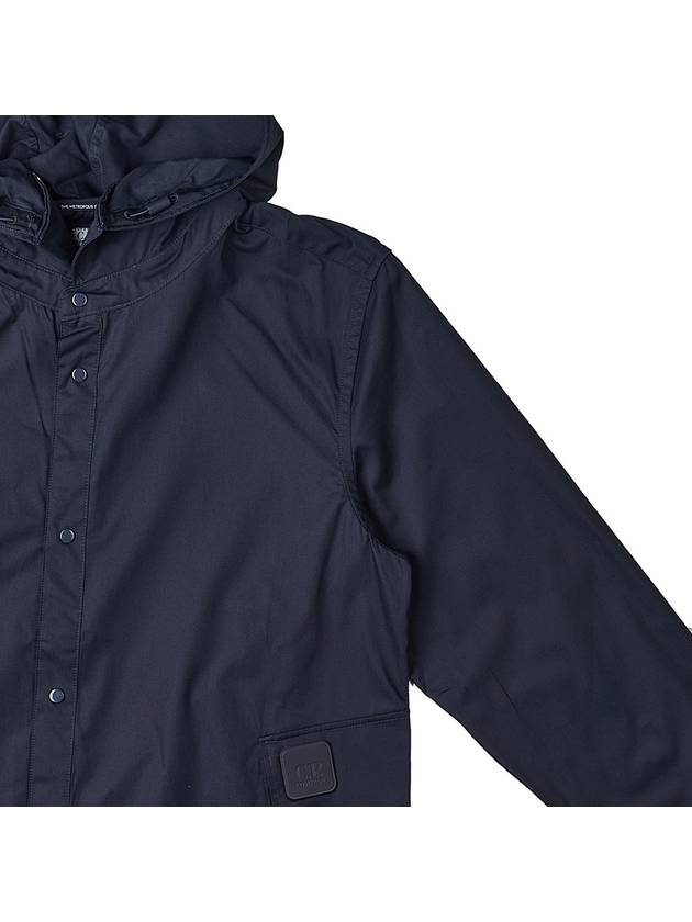 Gabardine PD Metropolis Logo Badge Button Hoodie Navy - CP COMPANY - BALAAN 5