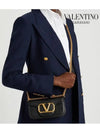 V Logo Buckle Calfskin Small Shoulder Bag Black - VALENTINO - BALAAN 6