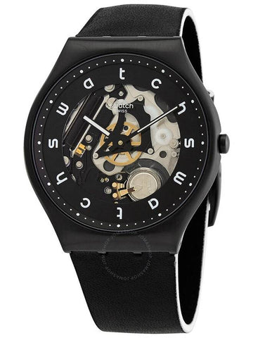 Swatch White Side Quartz Black Skeleton Dial Men's Watch SS07B101 - SWATCH - BALAAN 1