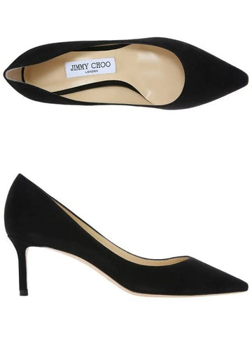 ROMY60SUE BLACK Romy60 suede pumps high heels - JIMMY CHOO - BALAAN 1