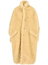 Oversized Midi Faux Fur Design Single Coat Beige - MAISON MARGIELA - BALAAN 2