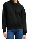 Red Heart Logo Classic Cotton Hoodie Black - AMI - BALAAN 3