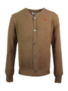 Play Men's Mini Red Heart Wappen Wool Cardigan P1 N080 3 Brown - COMME DES GARCONS - BALAAN 2