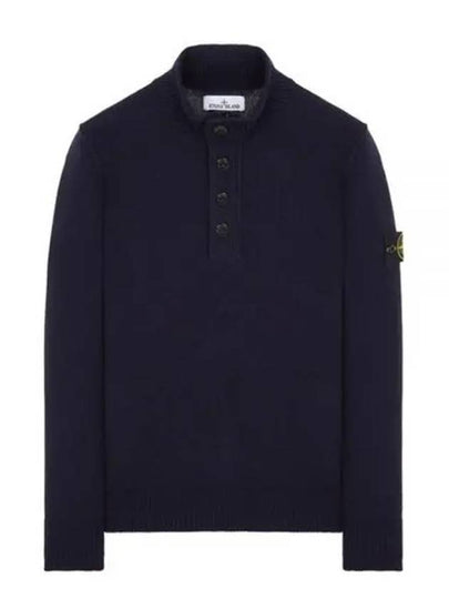 Wappen Patch Button Knit Top Navy - STONE ISLAND - BALAAN 2