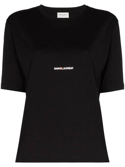 Rive Gauche Short Sleeve T-Shirt Black - SAINT LAURENT - BALAAN 2