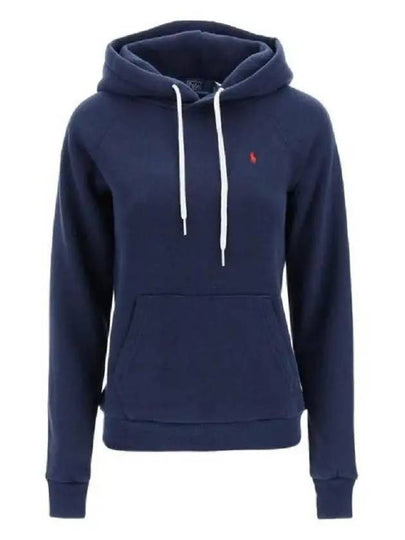 Embroidered Logo Cotton Blend Jersey Hoodie Navy - POLO RALPH LAUREN - BALAAN 2