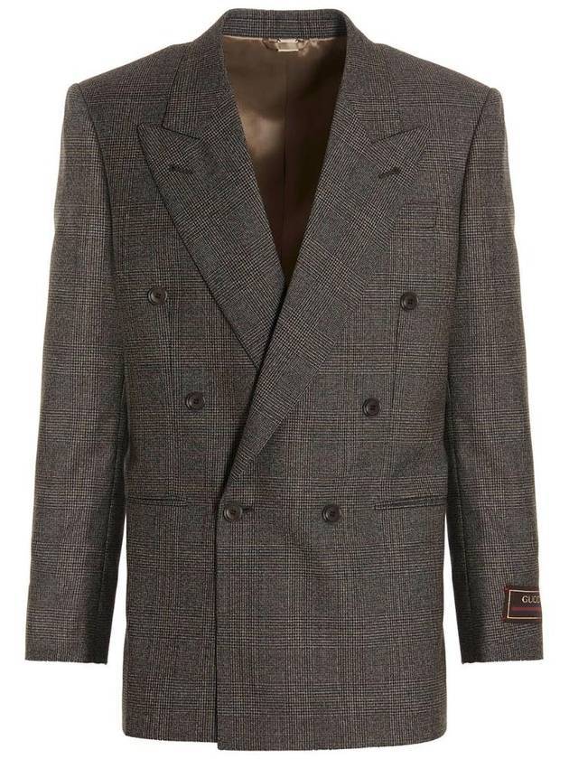 Prince of Wales Wool Jacket Black Brown - GUCCI - BALAAN 1