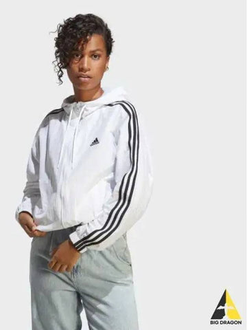 Women s 3S Woven Windbreaker whiteBLACK - ADIDAS - BALAAN 1