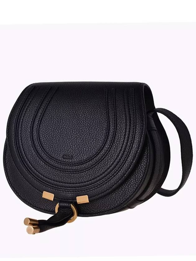 Marcie Saddle Small Grained Leather Cross Bag Black - CHLOE - BALAAN 3