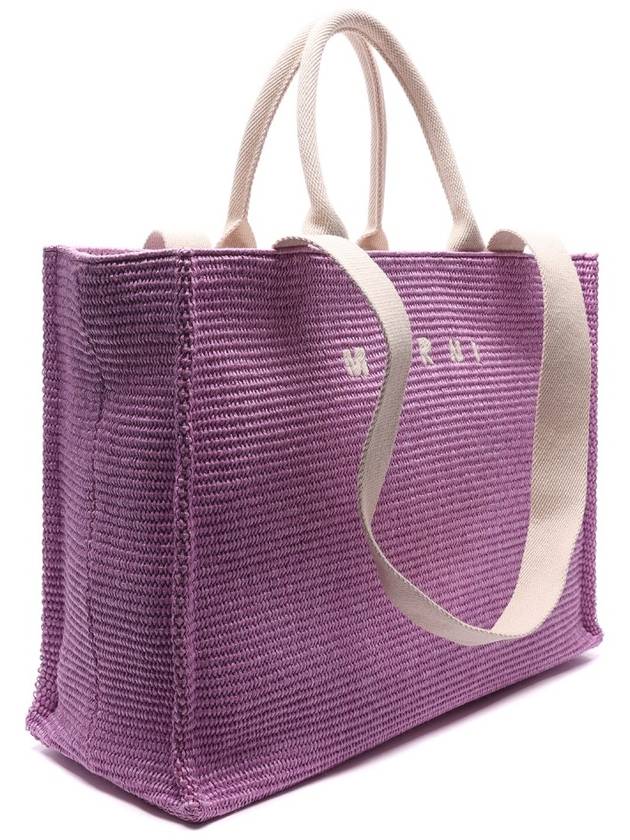 Raffia East West Tote Bag Purple - MARNI - BALAAN 4