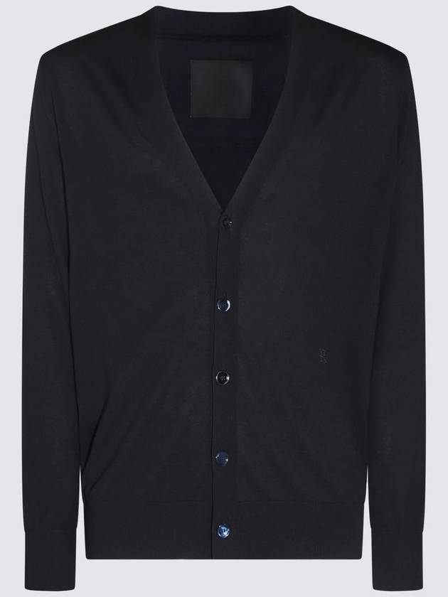 Cotton Silk Cardigan Night Blue - GIVENCHY - BALAAN 3