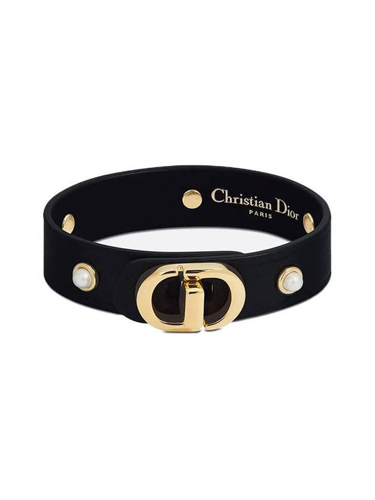 Montaign 30 MONTAIGNE Bracelet Pearl Calf Leather Bracelet Black B2023WOMCM_D307 - DIOR - BALAAN 1