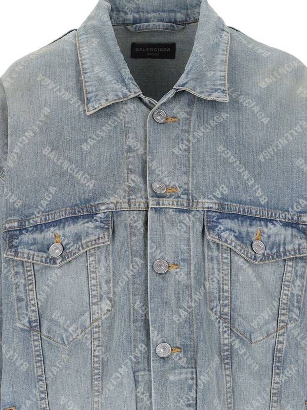 Logo Print Denim Jacket Blue - BALENCIAGA - BALAAN 4