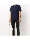 Tricolor Fox Patch Classic Pocket Short Sleeve T-Shirt Navy - MAISON KITSUNE - BALAAN 7