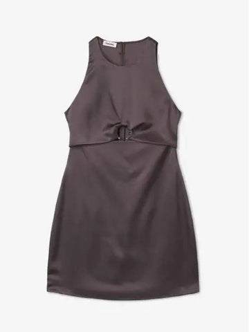 Elmi Cutout Slip Satin Mini Dress Coffee Bean NW23RSDR01079 - NANUSHKA - BALAAN 1