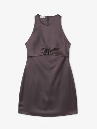 Elmi Cutout Slip Satin Mini Short Dress Coffee Bean - NANUSHKA - BALAAN 2