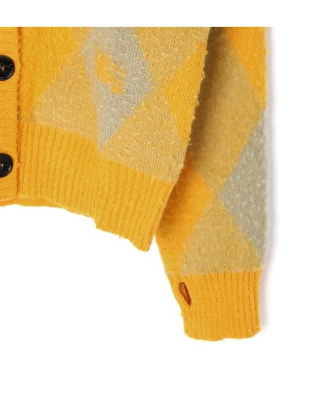 Argyle Wool Cardigan Yellow - BURBERRY - BALAAN 4