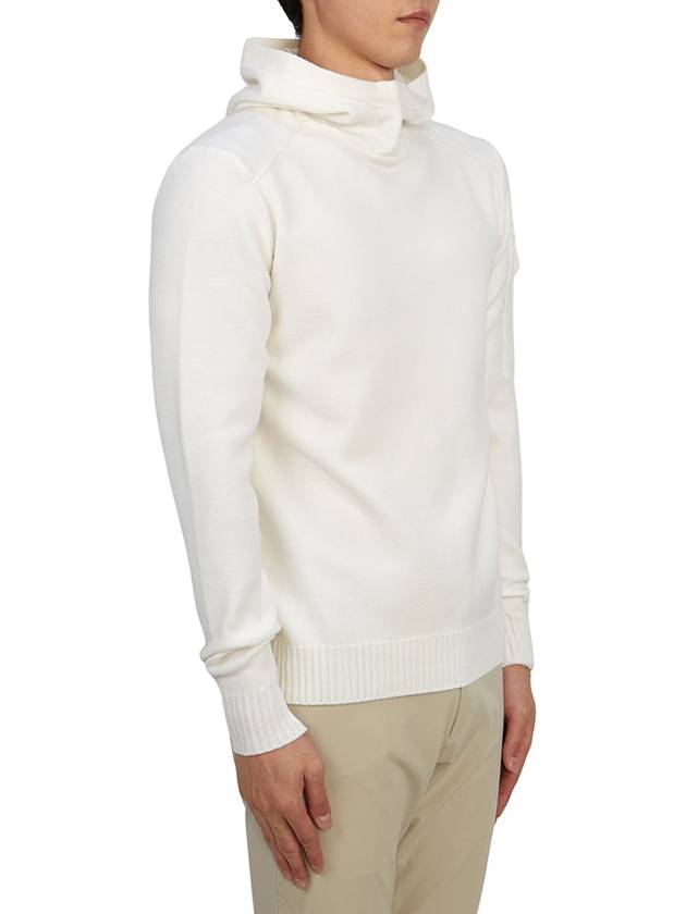 Metropolis Hooded Knit Top White - CP COMPANY - BALAAN 4