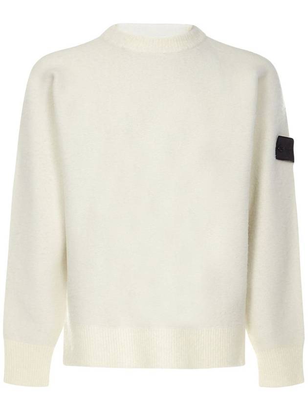 Shadow Project Black Wappen Patch Crew Neck Knit Top Ivory - STONE ISLAND - BALAAN 1