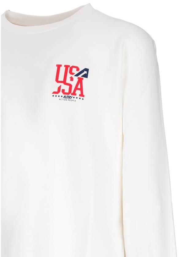 Iconic USA Logo Print Sweatshirt Ivory - AUTRY - BALAAN 4