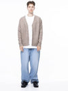 Men s M243OT01BE Dense Hachi Wool Blended Y neck Knit Cardigan Beige - CHANCE'S NOI - BALAAN 5