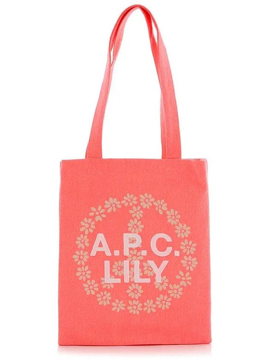 Lily Logo Canvas Tote Bag Neon Pink - A.P.C. - BALAAN 2