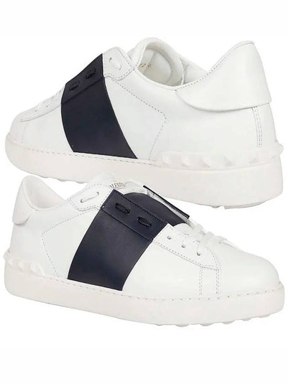 Men's Hidden Open Low Top Sneakers Navy White - VALENTINO - BALAAN 2