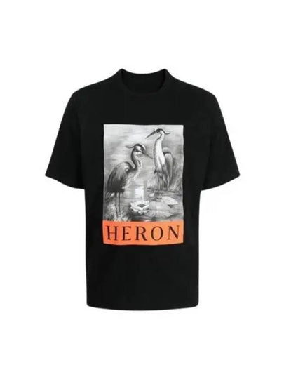 Logo Graphic Printed Short Sleeve T-Shirt Black - HERON PRESTON - BALAAN 2