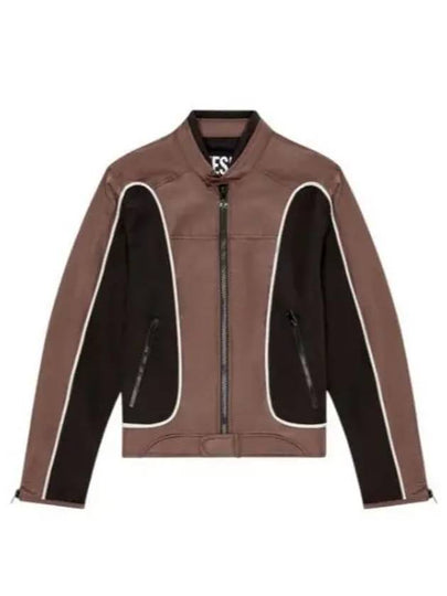 J-Blink Color Block Biker Jacket Black Brown - DIESEL - BALAAN 2