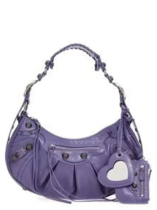 Le Cagole Small Leather Shoulder Bag Purple - BALENCIAGA - BALAAN 2