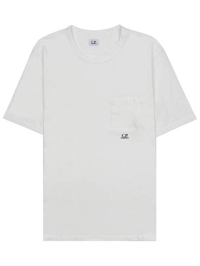 24/1 Jersey Garment Dyed Pocket Short Sleeve T-Shirt White - CP COMPANY - BALAAN 2