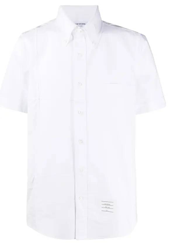 Oxford Short Sleeve Shirt White - THOM BROWNE - BALAAN.