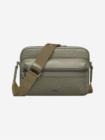 Rider 2.0 Zipped Grained Kapskin Messenger Bag Khaki - DIOR - BALAAN 1