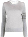 Women's Classic Loopback 4 Bar Crew Neck Sweatshirt Light Gray - THOM BROWNE - BALAAN 1