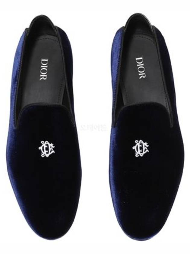 Patch Velvet Loafers Navy - DIOR - BALAAN 3