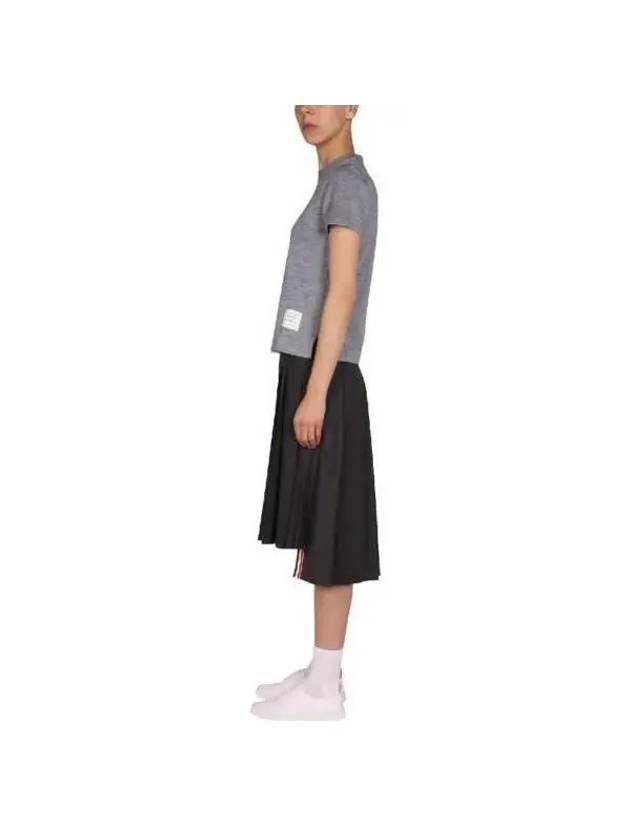 Super 120S Twill Below Knee Pleated Skirt Dark Grey - THOM BROWNE - BALAAN 4