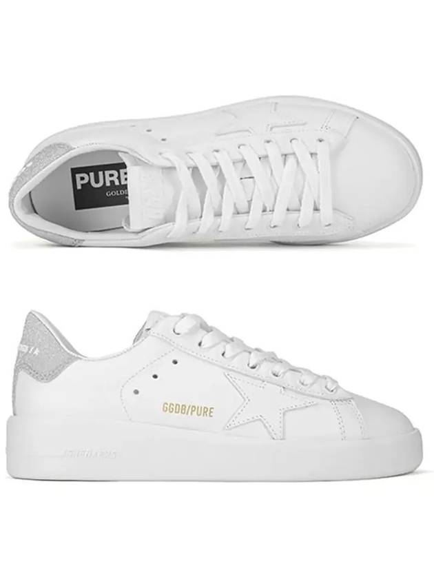 Purestar White Silver Glitter Heel Tab Sneakers - GOLDEN GOOSE - BALAAN 6