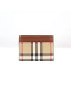 Vintage Check Leather Card Wallet Brown - BURBERRY - BALAAN 6