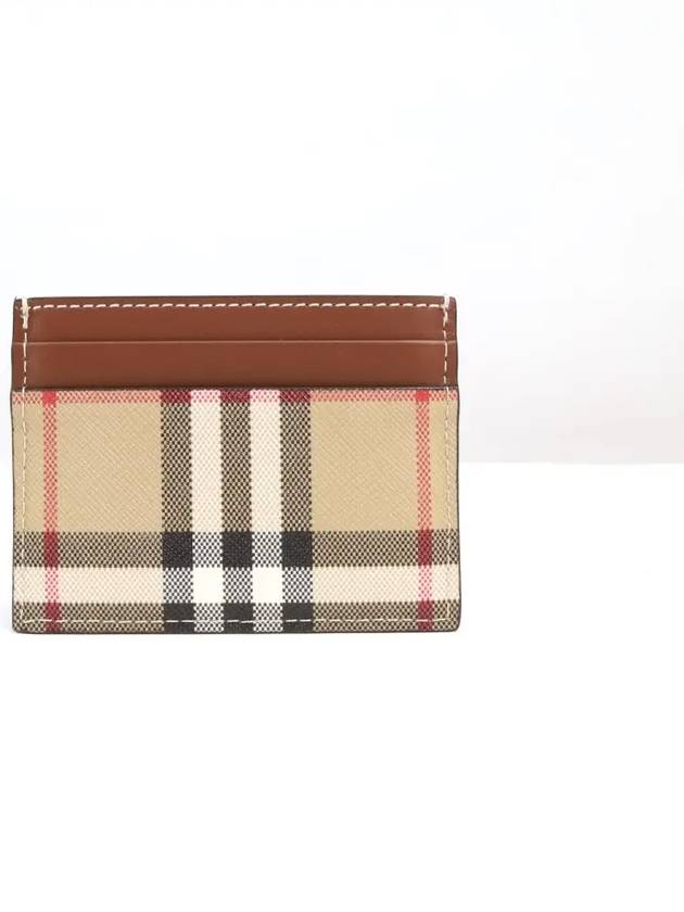 Vintage Check Leather Card Wallet Brown - BURBERRY - BALAAN 6