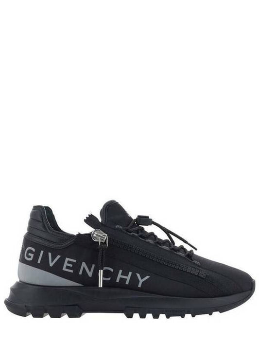 Logo Print Zipper Leather Low Top Sneakers Black - GIVENCHY - BALAAN 2
