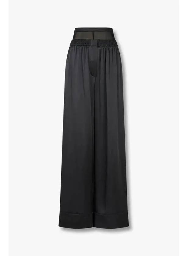 Mesh banding silk wide pants black - ALEXANDER WANG - BALAAN 1