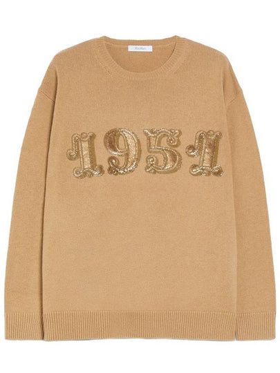 Plata crew neck knit top beige - MAX MARA - BALAAN 2