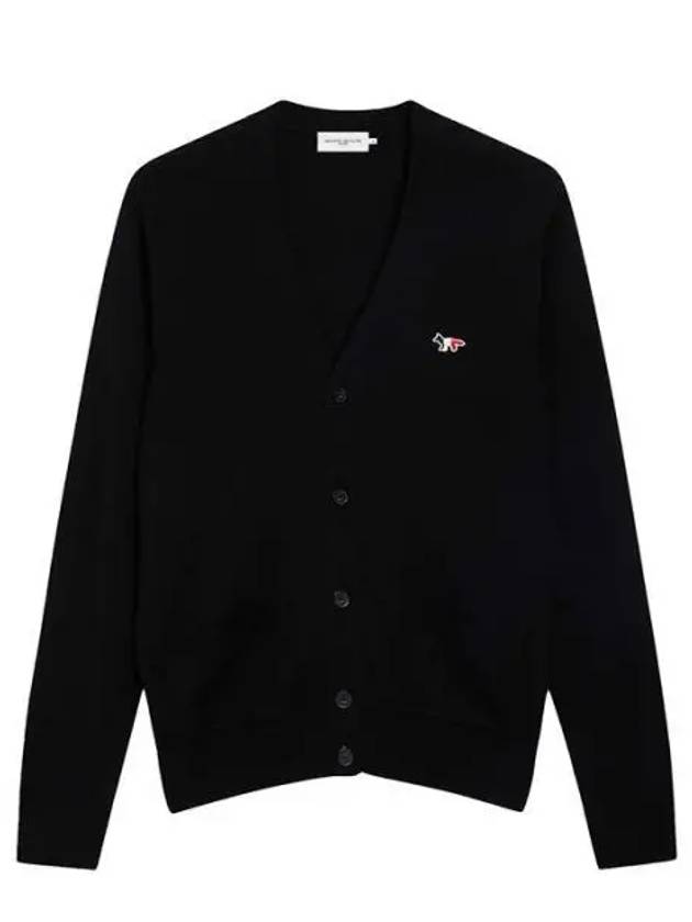 Tricolor Fox Patch Classic Cardigan Black - MAISON KITSUNE - BALAAN 2